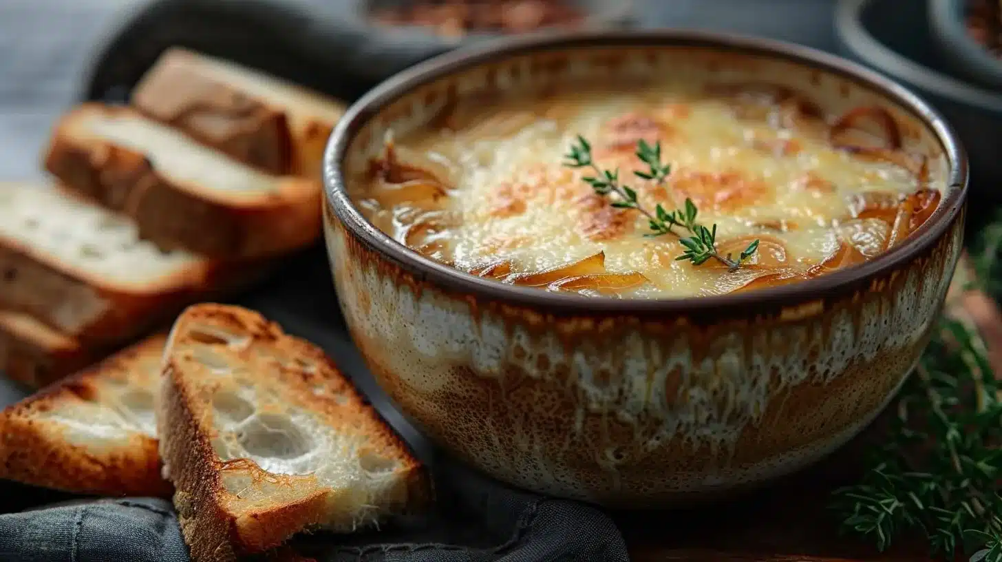 Soupe à l'oignon gratinée au fromage